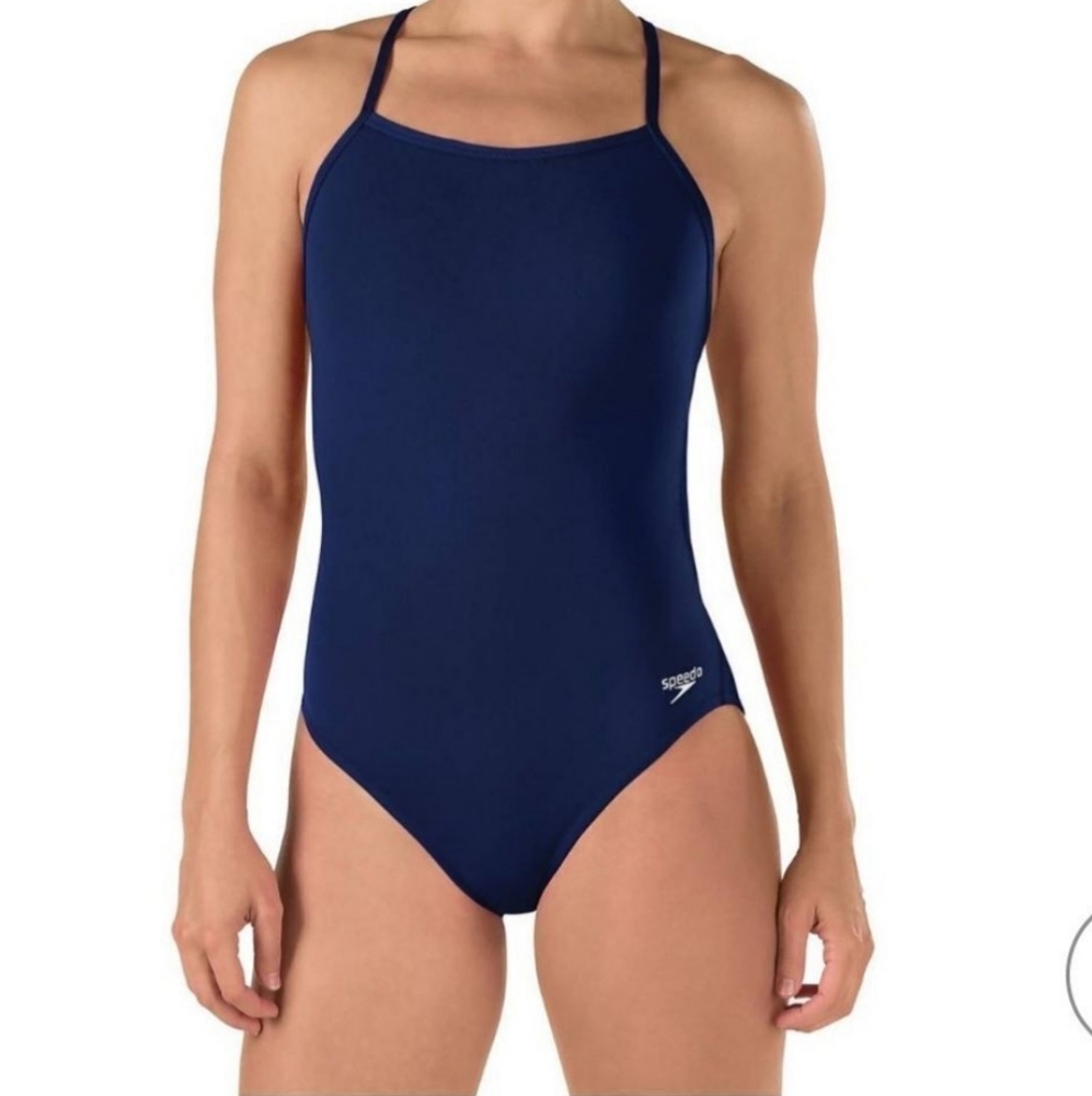 Speedo The One Back One Piece Female Navy Training Swimsuit 6/32 NWT